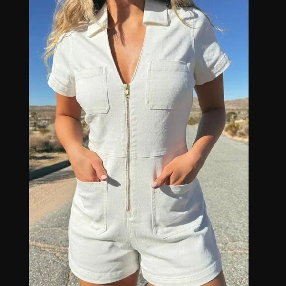 Show Me Your Mumu Ranch Romper in Pearly White - Picture 5 of 12